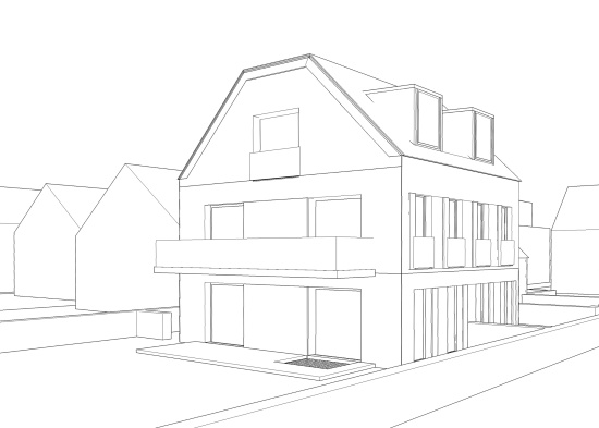 3D-Skizze Genehmigte Planung | Verkauf Grundstück - München Obermenzing