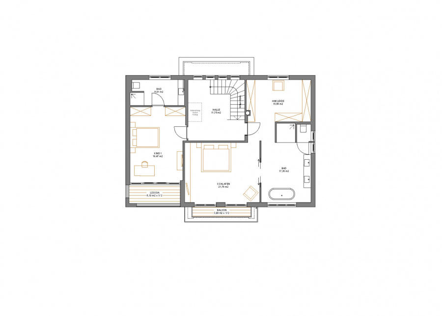Grundriss 1. OG | Verkauf Haus - Grünwald