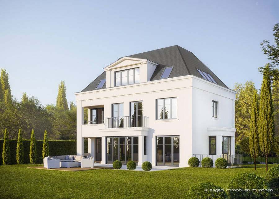 Gartenansicht aus Südost | Verkauf Haus - Grünwald
