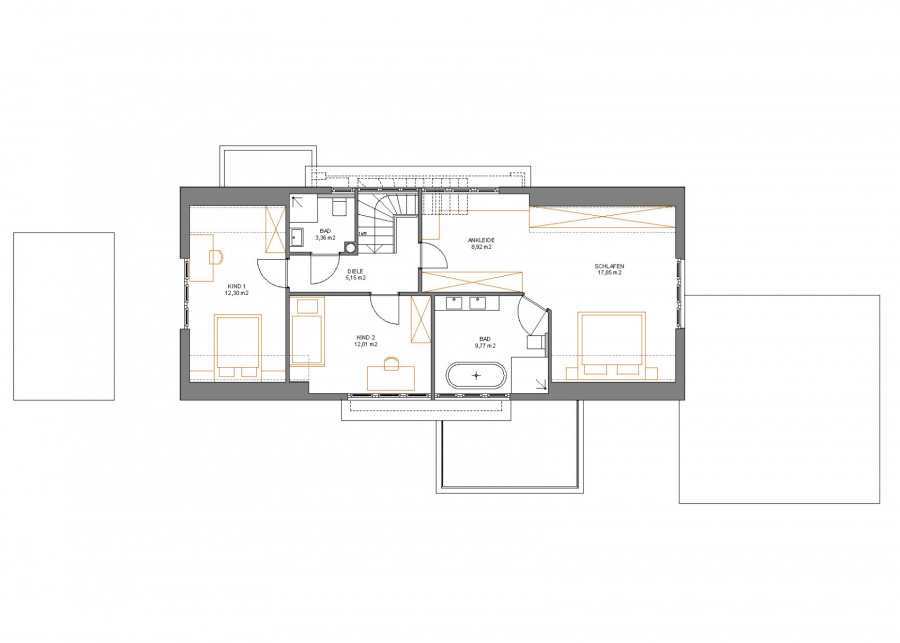 Grundriss OG (Version 1) | Verkauf Haus - Grünwald